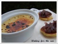 Crmes Brles au Foie Gras et Blinis de Confit d\'Oignons