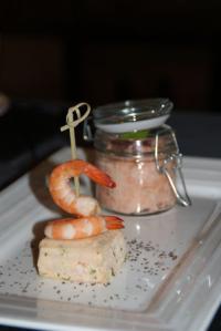 Terrine de Saumon aux Crevettes et son Tartare