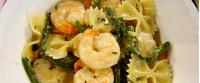 Farfalles d\'asperges et crevettes  l\'italienne