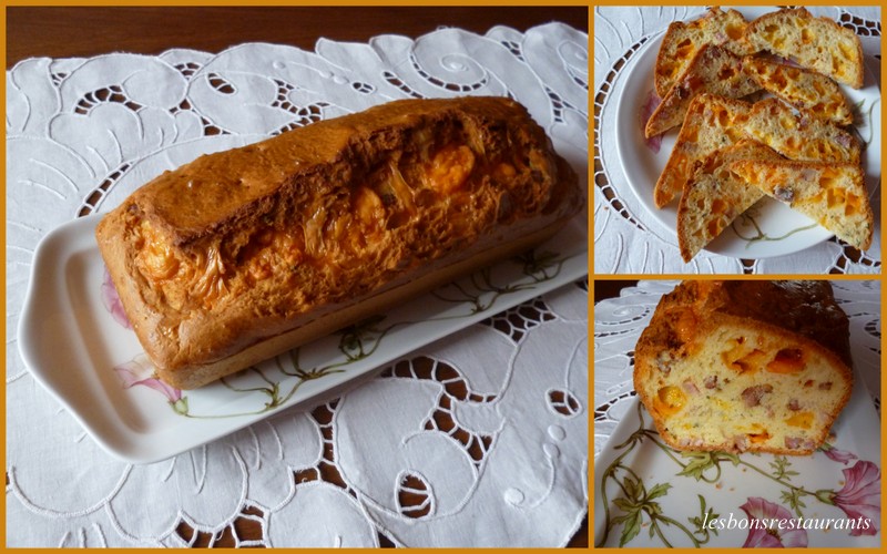 Cake  la Mimolette, aux Lardons et au Thym