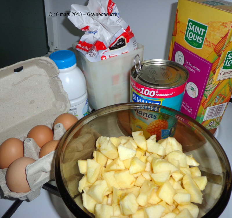 Clafoutis Pommes, Ananas et Fruits Secs