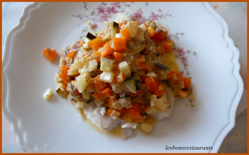 Filets de Lieu aux Petits Lgumes et au Noilly Prat