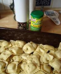 Gratin de Raviolis au Saumon et aux Courgettes