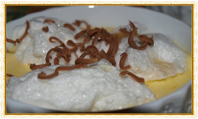 Iles Flottantes au Chocolat Blanc