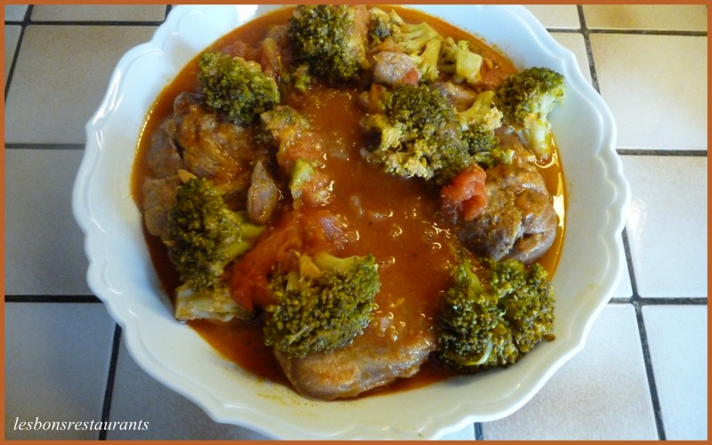 Osso Bucco de Veau au Brocoli et Vin Blanc