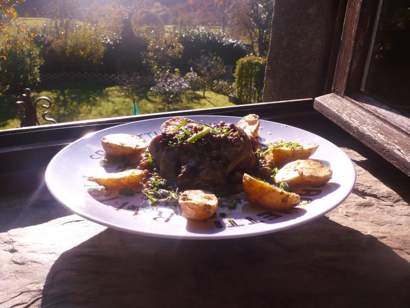 Osso buco de dinde aux lentilles