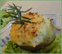 Pommes de terre farcies au saumon fum et fromage blanc aux herbes