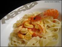 Tagliatelles aux Crevettes Safranes