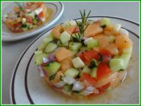 Tartare de Melon, Concombre, Tomate et Comt