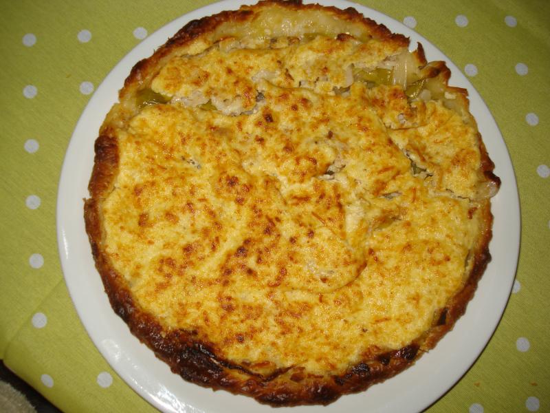 Tarte aux Poireaux et Saumon fum