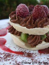 Tours Meringues Mousse de Chocolat Kiwis et Framboises