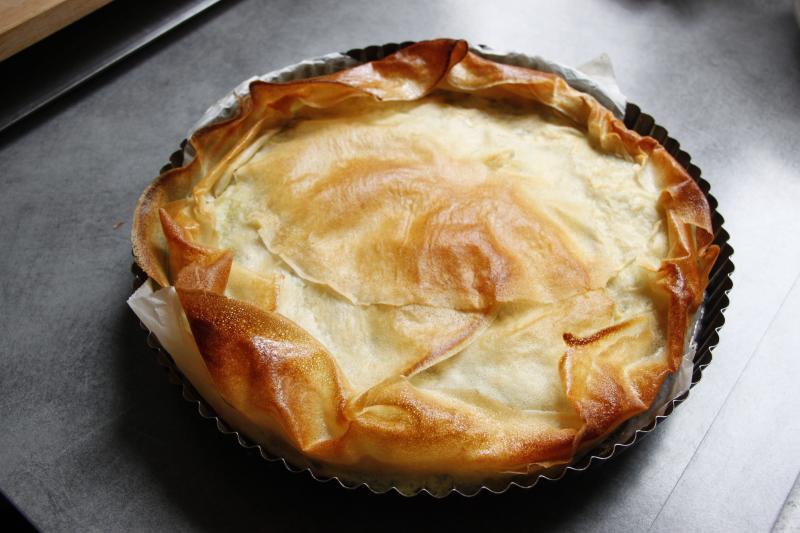 Tourte  la Ricotta et Pousses d\'Epinards