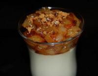 Verrine de Panna Cotta au Foie Gras, Poire Caramlise, Pain d\'Epice