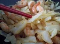 Wok de Chou et Crevettes